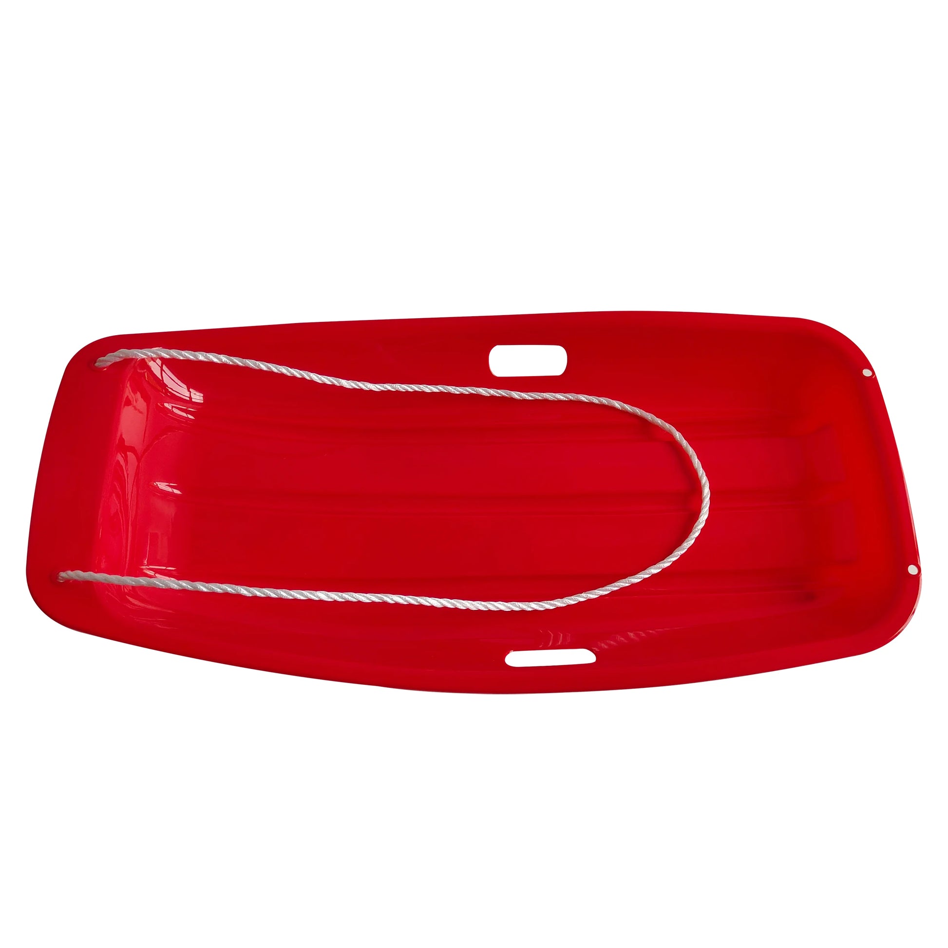 (2 Pack) Red Snow Toboggan Sled with Tow Rope, Red Plastic, Winter Accessories, Ages 3+ by